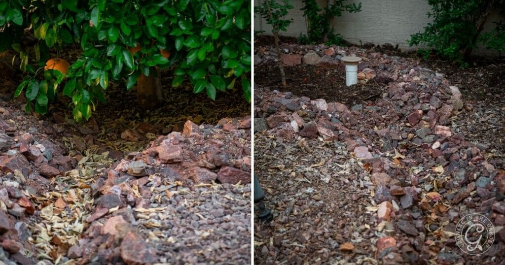 The pop-up valve feeds overflow from my rain barrel into swales during heavy rainstorms