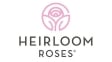 Heirloom Roses logo featuring a minimalist pink rose illustration above the words Heirloom Roses in bold, gray uppercase letters—perfect for fans of Angela Judd, expert in desert gardening.